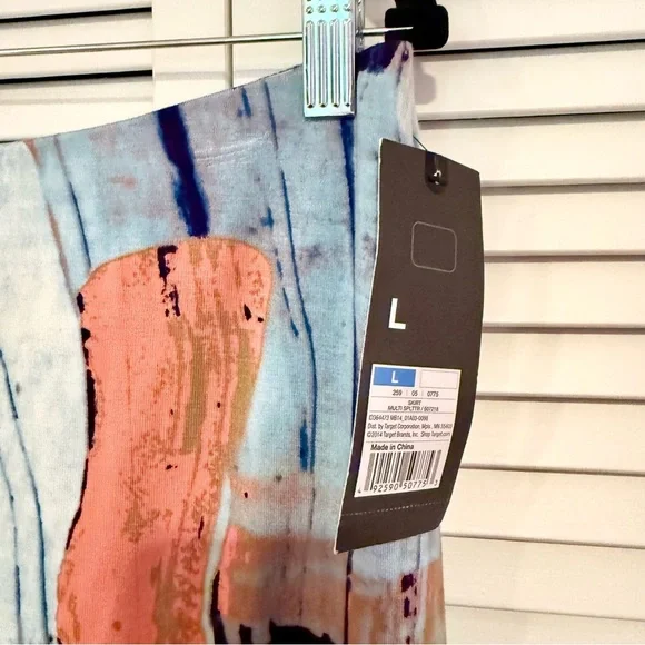 Asymmetrical Abstract Print Wrap Midi Skirt - Picture 3 of 3